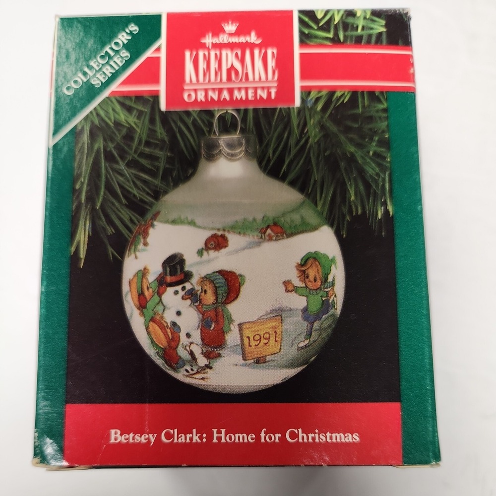 1991 Hallmark Collector's Series Ornament BETSEY CLARK Glass Ball Home for